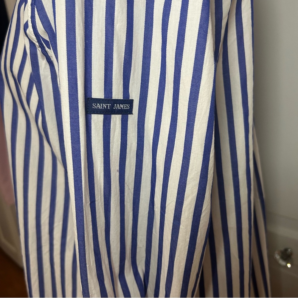 Saint James Benedict Blue and White Striped shirt Dress 10 - Picture 13 of 16